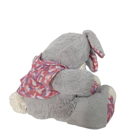 Large Floppy Gray Easter Bunny Rabbit Plush Pink Camo Stuffed Animal Toy 27" - Picture 2 of 5